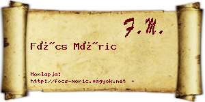 Föcs Móric névjegykártya